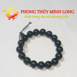 vòng gỗ mun sừng 12ly hạt tròn