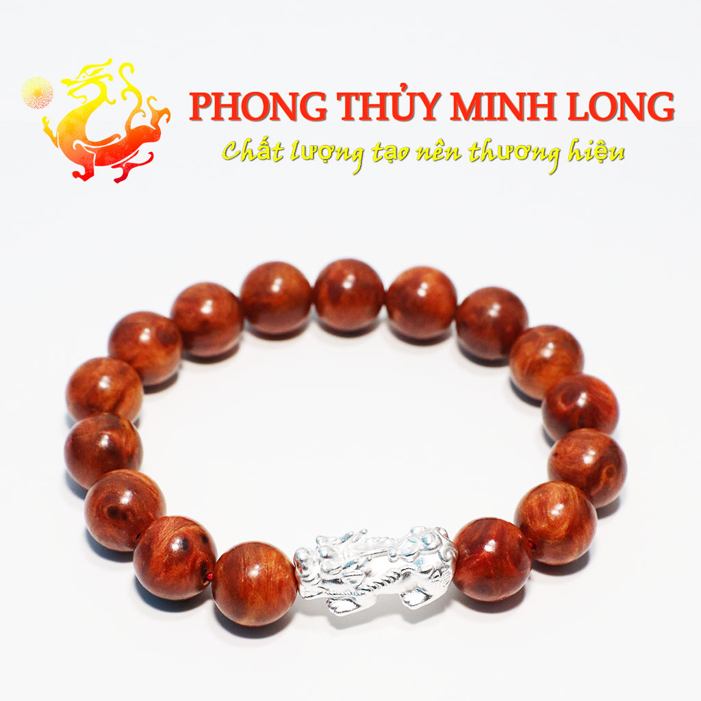 Vòng gỗ huyết long mix tỳ hưu bạc