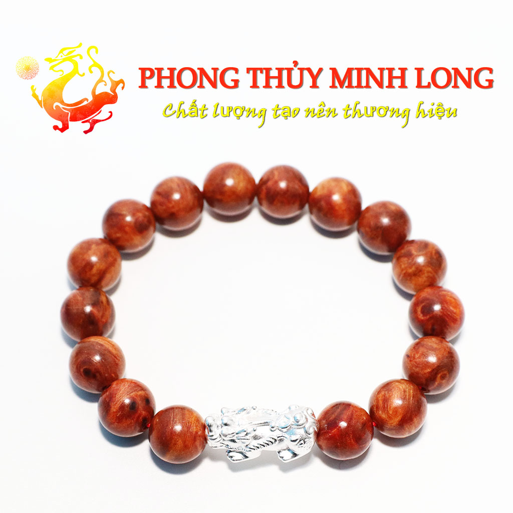 Vòng gỗ nu huyết long mix tỳ hưu bạc