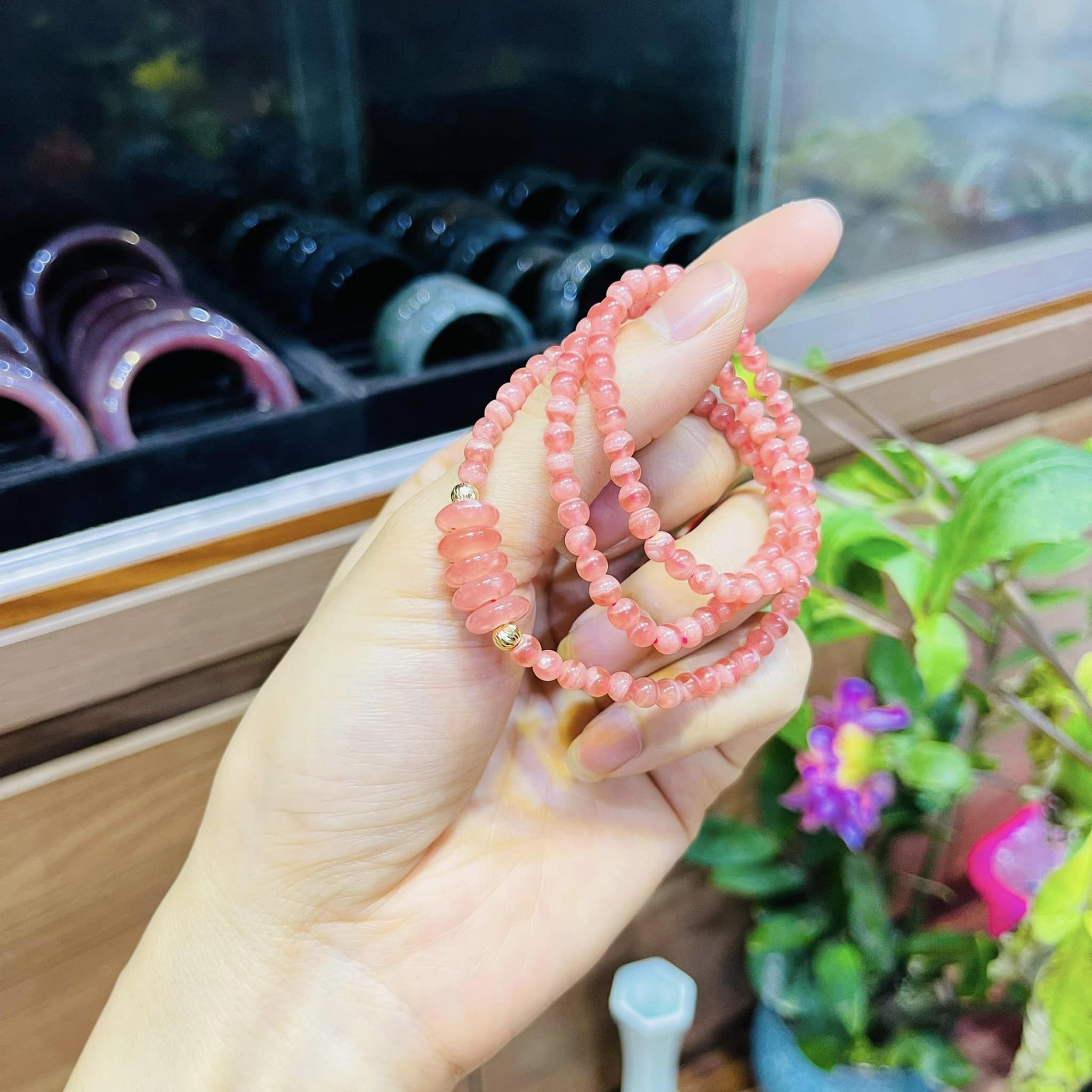 vòng đá hoa đào mix ngũ điếu