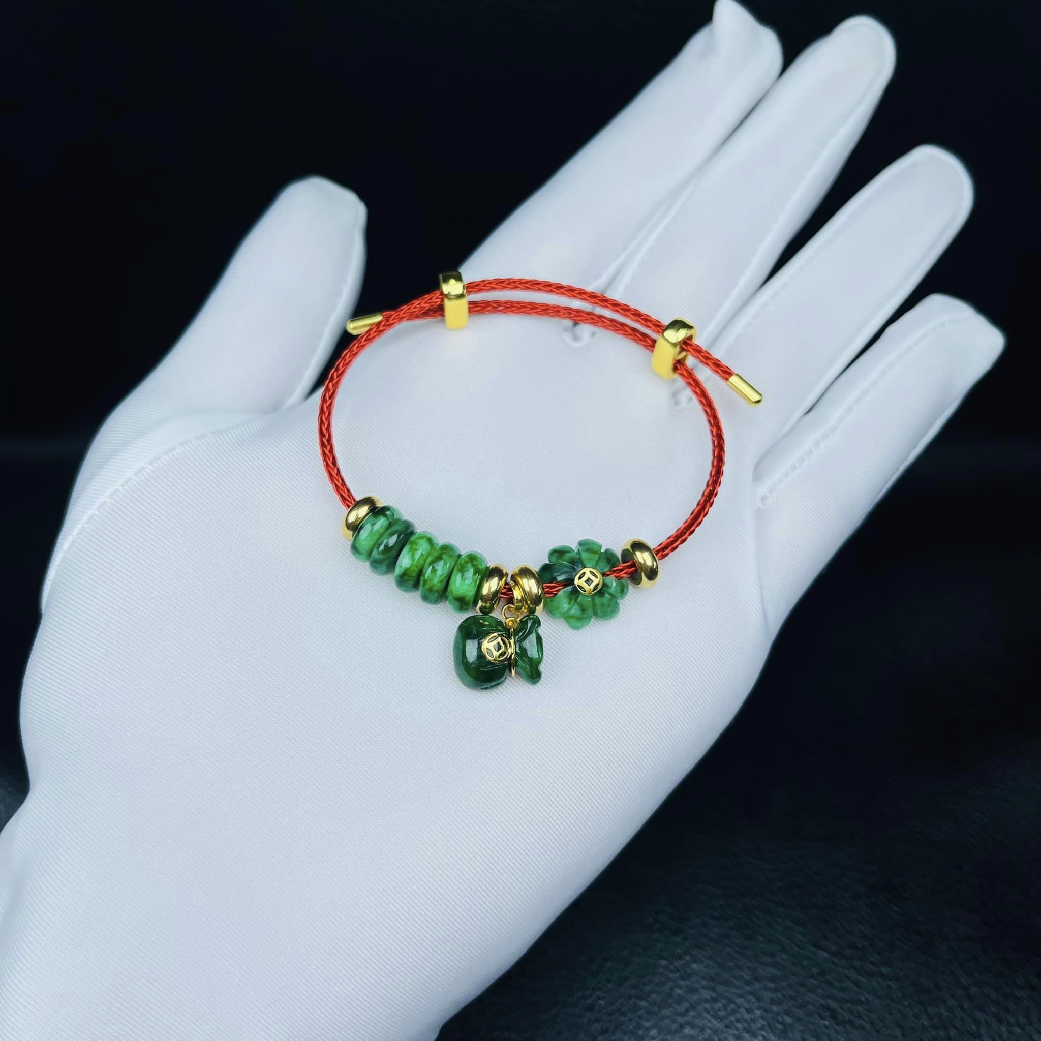 vòng sơn thủy ngũ điếu mix túi tiền và cỏ 4 lá