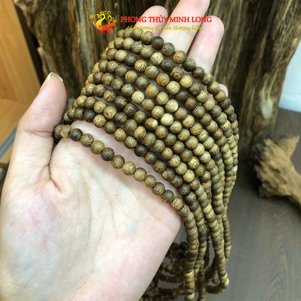 Chuỗi vòng tay trầm tốc kiến nha trang khánh hóa 108 hạt 6 ly